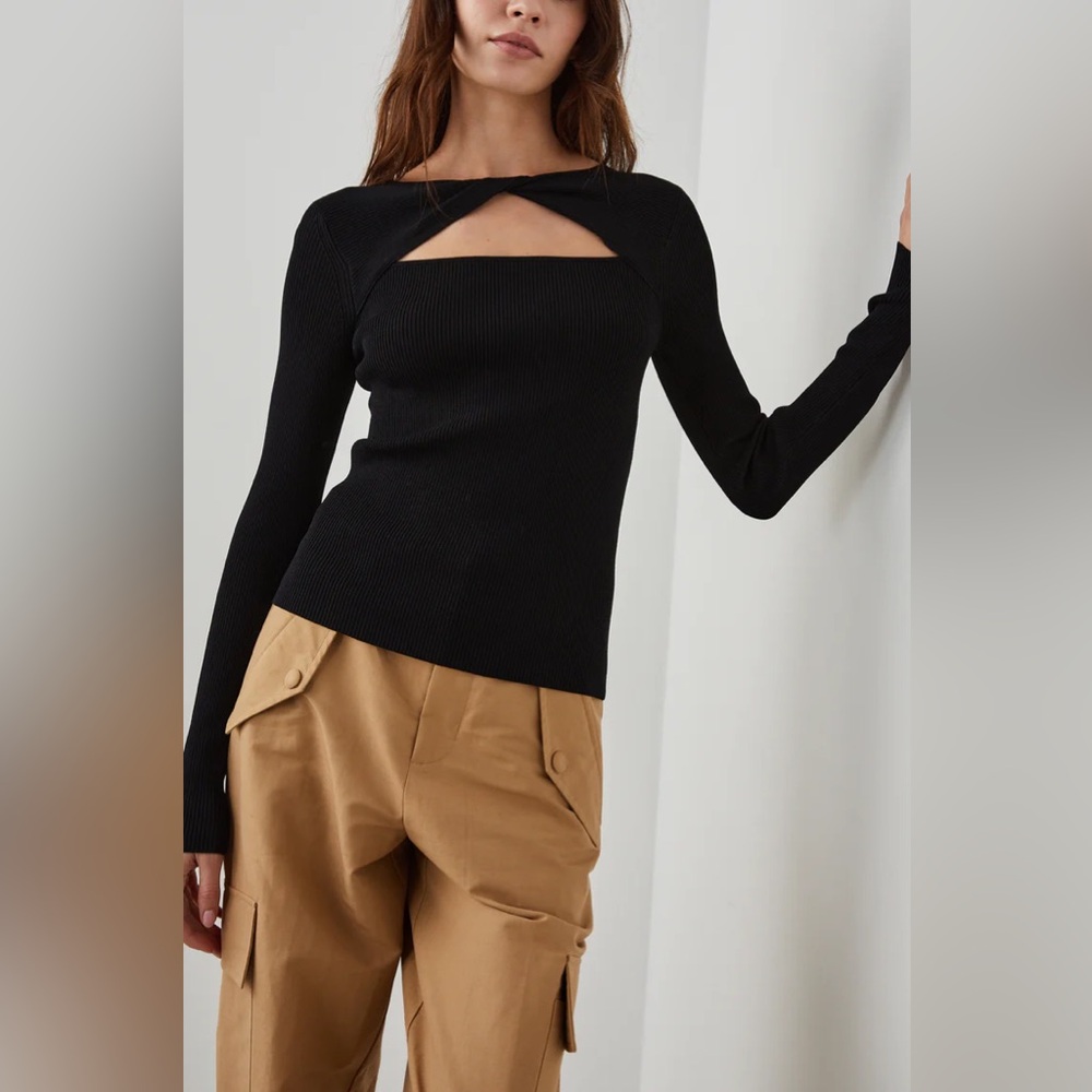Rails Erina Top Black L NWT